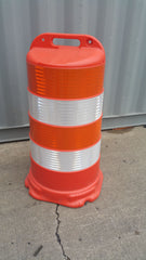 Full Pallet Lane Changer Orange Traffic Safety Barrel w/6 in Reflective Stripes - Qty 40