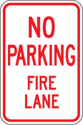 12" x 18" No Parking Fire Lane-Traffic & Parking Lot Signs-The Brewer Company-Default-Sealcoating.com