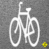 Bicycle Only (MUTCD) Preformed ThermoPlastic 6' x 3' (Qty 2)-Preformed ThermoPlastic-Swarco Industries Inc.-90 MIL (WHITE)-Sealcoating.com