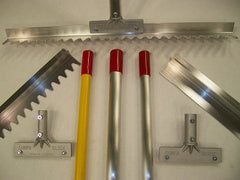 Yellow Fiberglass Safety Lute-Asphalt Paving Tools-Surfa Slick-24” (2ft) SERRATED Lute Bar with Skinny 1.25” diameter handle-Sealcoating.com