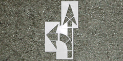 Pavement Arrow Stencil Straight and Curved Combo Kit-Stencils-CH Hanson-42" long; Stencil Height: 74"; Stencil Width: 24-Sealcoating.com