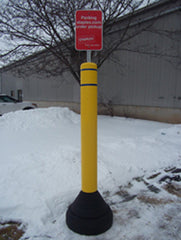 bollard base with weight and sign post 