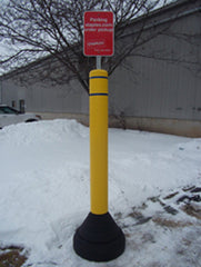 bollard base with weight and sign post