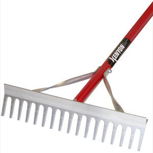 Kenyon Classic 14" Mini-Landscape Rake, 60" Red Powder-Coated Aluminum Handle-Landscape Hand Tools-Seymour Midwest-Default-Sealcoating.com