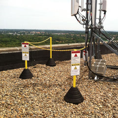 Roof Safety Line with Base, Pole, and Chain