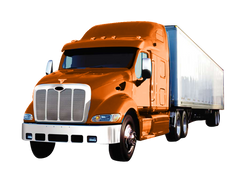 Truckload of Orange Safety Barrels