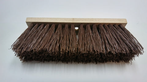 16 in Brown Street Broom Head with 4 Rows of Bristles