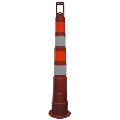 Reflective Traffic Channelizer-Traffic Control-Work Area Protection-Two 6-Inch Stripes-Engineer Grade-Sealcoating.com