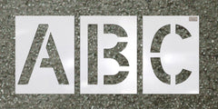 38 Piece Alphabet Stencil Kit 6" Letters-Stencils-CH Hanson-6" x 4" HWY Font Character Size; thickness 1/16"; 10" x 6" Stencil Size-Sealcoating.com
