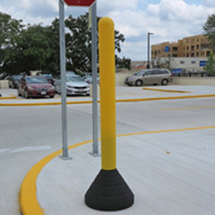 7 Inch by 60 Inch Portable Bollard and Base for Parking Lot