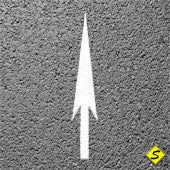 Elongated Straight Arrow Preformed ThermoPlastic 12' x 1'8" (Qty 2)-Preformed ThermoPlastic-Swarco Industries Inc.-90 MIL (WHITE)-Sealcoating.com