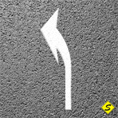 Turn Arrow Elongated Preformed ThermoPlastic 12' x 3' (Qty 2)-Preformed ThermoPlastic-Swarco Industries Inc.-90 MIL (WHITE)-Reversible (Elongated)-Sealcoating.com