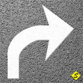 Turn Arrow Preformed ThermoPlastic 8' x 6'1" (Qty 2)-Preformed ThermoPlastic-Swarco Industries Inc.-90 MIL (WHITE)-Reversible-Sealcoating.com