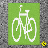 Green or Black Contrast Box with White "Bicycle" 4' x 7' Preformed Thermo Plastic Legend-Performed ThemoPlastic-Swarco Industries-Green-125 MIL-Sealcoating.com