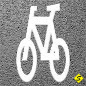 Bicycle Only Preformed Thermoplastic 5'8" x 3'4" (Qty 2)-Preformed ThermoPlastic-Swarco Industries Inc.-90 MIL (WHITE)-Sealcoating.com