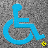 Handicap Symbol (Blue) Preformed Thermoplastic 28" x 24" (Qty 5)-Preformed ThermoPlastic-Swarco Industries Inc.-90 MIL-Sealcoating.com