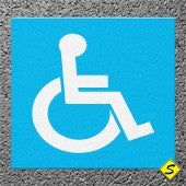 Handicap Square Legend (Blue Mat with White Symbol) Preformed Thermoplastic 40" x 40" (Qty 2)-Preformed ThermoPlastic-Swarco Industries Inc.-90 MIL-Sealcoating.com