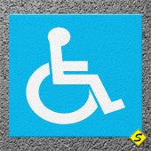 Handicap Legend (Blue Mat with White Symbol) Preformed Thermoplastic 48" x 48" (Qty 2)-Preformed ThermoPlastic-Swarco Industries Inc.-90 MIL-Sealcoating.com