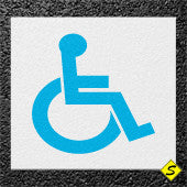 Handicap Legend (White Mat with Blue Symbol) Preformed Thermoplastic 45" x 45" (Qty 2)-Preformed ThermoPlastic-Swarco Industries Inc.-90 MIL-Sealcoating.com