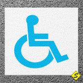 Handicap Legend (White Mat with Blue Symbol) Preformed Thermoplastic 40" x 40" (Qty 2)-Preformed ThermoPlastic-Swarco Industries Inc.-90 MIL-Sealcoating.com