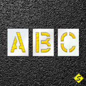 29 Piece Alphabet Stencil Set Small 3" & 4" letters-Marking & Layout Tools-CH Hanson-H: 3" W: 1-7/8" Cut: 1/2"-Non Interlocking-Sealcoating.com