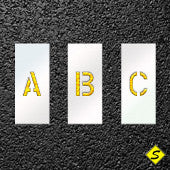38 Piece Alphabet Stencil Kit 6" Letters-Stencils-CH Hanson-6" x 4" HWY Font Character Size; thickness 1/16"; 10" x 6" Stencil Size-Sealcoating.com