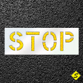 The Word STOP Paint Stencil-Stencils-CH Hanson-12" Character Height-Sealcoating.com