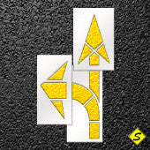 Pavement Arrow Stencil Straight and Curved Combo Kit-Stencils-CH Hanson-42" long; Stencil Height: 74"; Stencil Width: 24-Sealcoating.com