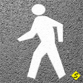 Pedestrian Symbol Preformed ThermoPlastic 6' X 3'2" (Qty 2)-Preformed ThermoPlastic-Swarco Industries Inc.-90 MIL (WHITE)-Sealcoating.com