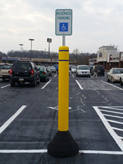 Rubber Bollard Base with Wheelchair Symbol Sign