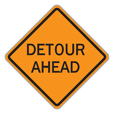Detour Ahead Traffic Sign 