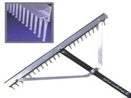 24" Landscape Rake, 66" Blue Powder-Coated Aluminum Handle-Aluminum Rakes-Seymour Midwest-Default-Sealcoating.com