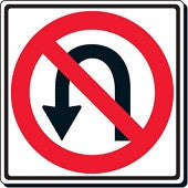 24" X 24" No U-Turn-Traffic & Parking Lot Signs-The Brewer Company-Default-Sealcoating.com