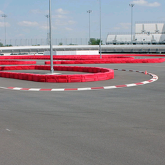 Rubber Race Track White and Red Stripes